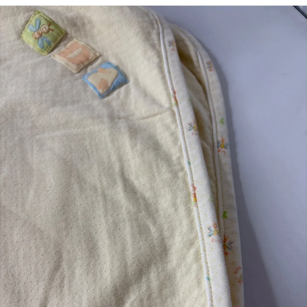 Lemon Frog Baby Blanket‎ Blocks Applique Soft Yellow One Size